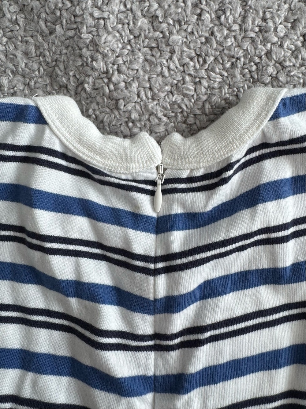 By Anthropologie Blue and White Striped Sleeveless A-Line Midi Dress - Picture 9 of 10